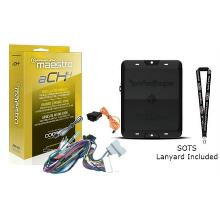Car Signal Processor Rockford Fosgate DSR1 8-Channel Interactive Signal Processor and HRN-AR-CH4 T-harness for select Chrysler vehicles ()