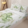 thumbnail image 3 of Homewish Cute Dragon Zipper Queen Comforter Set with Fitted Sheet and 2 Pillowcases,Cartoon Wildlife Zipper Bedding Set,Green,Reversible,4pcs, 3 of 8