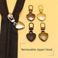 thumbnail image 5 of Tutuviw 5Pcs Detachable Heart Shape Zipper Pull,Zippers Pull Replacement,Zipper Pull Repair for Jackets,Metal Zipper Pulls Tabs for Purses,Heart Shape Zipper Hand Pull (Gold), 5 of 8