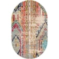thumbnail image 1 of Unique Loom Sedona Vintage Modern Over-Dyed Rug 5' x 8' Oval Multi/Beige, 1 of 2