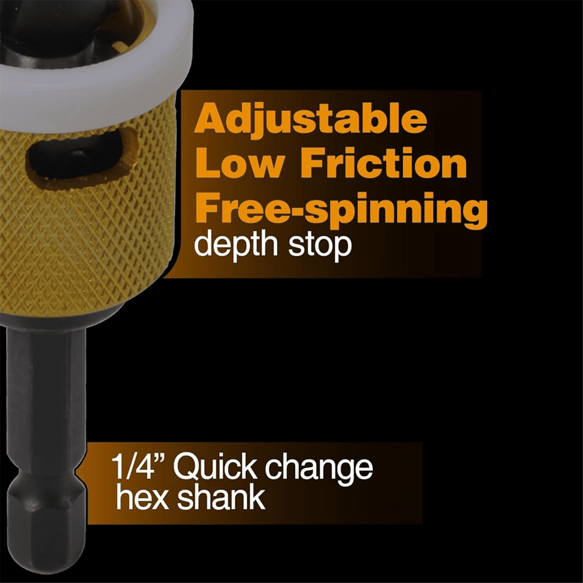 Tipped Countersink Drill Bits Set with Low Friction Depth Stop, 1/4in Quick Change Countersink Drill for Wood, Plastic
