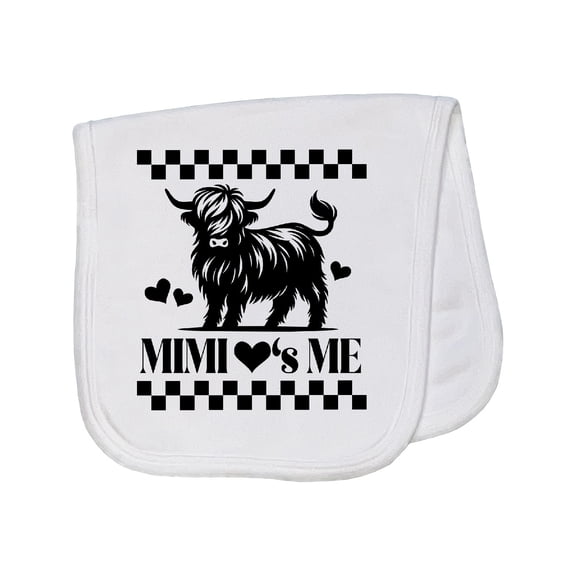 Inktastic Mimi Loves Me Highland Cow Baby Burp Cloth