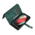 thumbnail image 6 of Wallet Case for Samsung Galaxy S21 Ultra with Zipper Pouch,Magnetic PU Leather Flip Folio Stand Card Slot with Hand Strap and Cross Body Strap Case Cover for Galaxy S21 Ultra, Darkgreen, 6 of 10