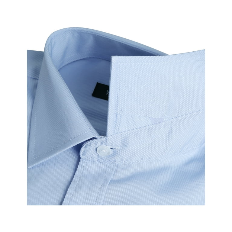 Mens Blue Slim Fit Shirt With White Collar