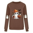 thumbnail image 4 of FDGIU Women's Loose Cute Crewneck Pullover, Halloween Graphic Tees for Women, Pumpkin Long Sleeve Tops, Soft Breathable Casual Top，Oversized Hooded Sweatshirts Fall, 4 of 4