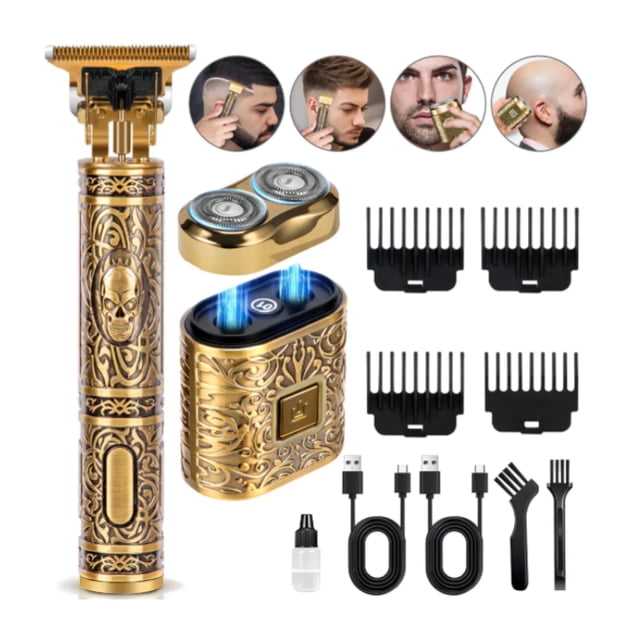 All-in Rasuradora Afeitadora Barba Electrica Hombre Mini Portatil Maquina para Afeitar Cortar Pelo Cortadora de Cabello 2 Maquinas Bigote Calvo Corporal