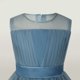 thumbnail image 3 of Vestido sin mangas con cuello redondo para niña, elegante, de malla con purpurina, con lazo irregular y degradado de colores, falda de poliéster., 3 of 4