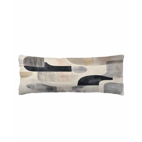Modern Grey Beige Body Pillow Cover 20 x 60 Inch Decorative Pillow Cover Abstract Geometric Textured Lumbar Pillowcase Seasonal Rectangle Cushion Case for Couch Sofa Bed Living Room