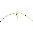 thumbnail image 5 of Gold Plated 20-inch Adjustable Green Enamel Bead Chain Necklace for Women, 5 of 6