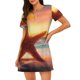 thumbnail image 1 of Fotbe Starfish Sunset Sea Beach Bata de Dormir para Mujer con Estampado, Camisón de Algodón de Manga Corta, Ropa de Dormir Casual, 1 of 6