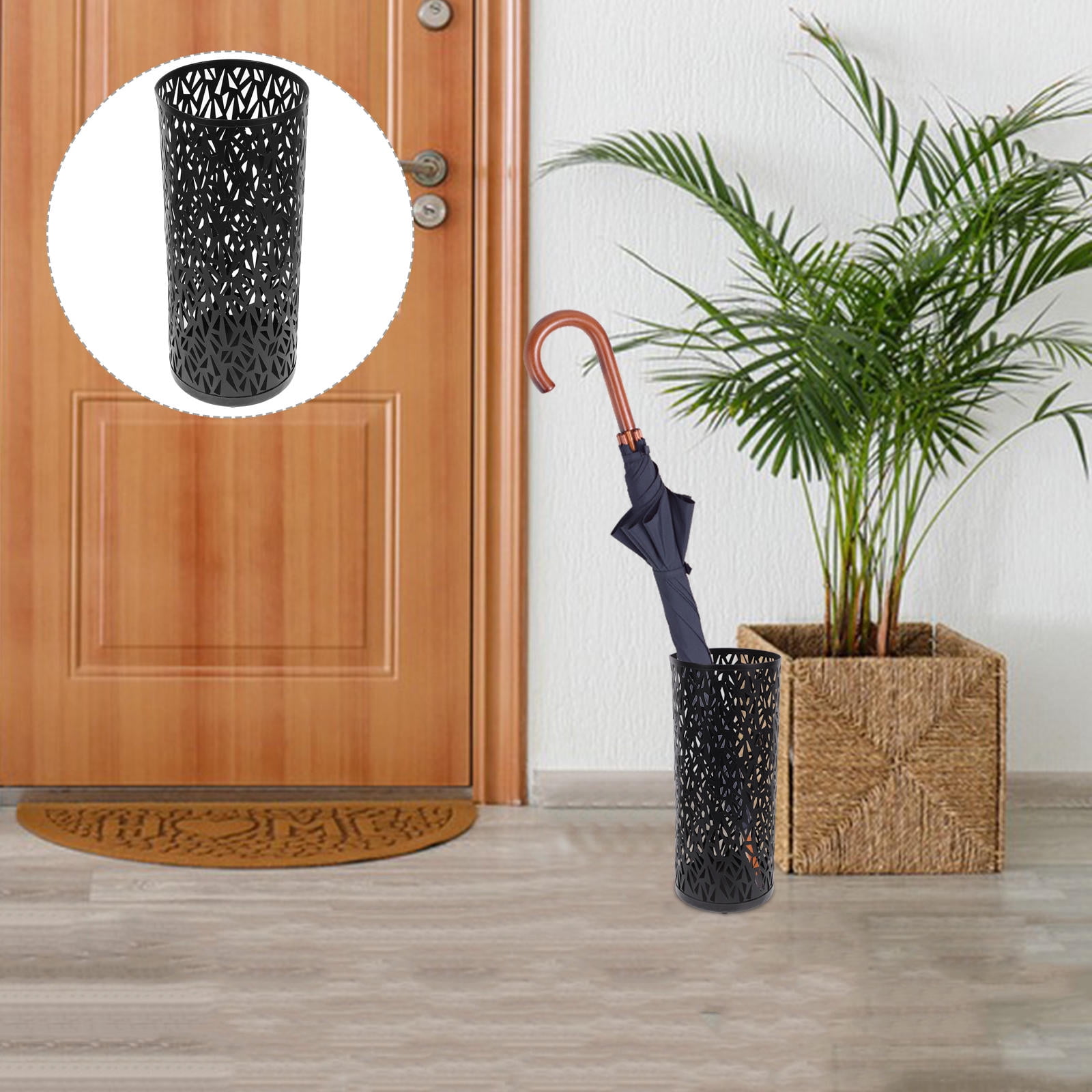 LABSERRON 1Pack Iron Umbrella Holder Stand Rustic Metal Hollow Round Shape For Indoor Use
