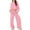 Pink, variant on Bovxnpu Fall Winter Outfits for Women, Women 2 Piece Outfits Set Sweatsuits Long Sleeve Crewneck Pullover Top Pants Airport Travel Outfit Workout Clothing