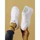 thumbnail image 2 of Women's Sports White Sneakers, Comfortable, Breathable & Shiny Silver, 2 of 5
