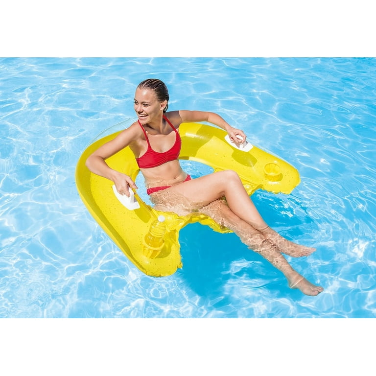 Intex Sit 'N Float Inflatable Lounges Blue and Yellow Pack 60