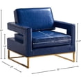 thumbnail image 5 of Meridian Furniture Amelia 19"H Contemporary Vegan Leather Accent Chair in Navy, 5 of 5