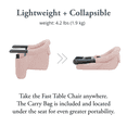 thumbnail image 4 of Inglesina Fast Table Chair, Powder Pink - Portable Baby High Chair - for Babies & Toddlers up to 37 lbs - Collapsible Design - Fits Tables 0.8'' to 3.5'' Thick - Travel Bag Inc, 4 of 6