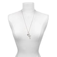 thumbnail image 3 of Delight Jewelry Silvertone Disc 1/2'' Initial - q - Be Strong and Courageous Engraved Cross Zoey Necklace, 28", 3 of 4