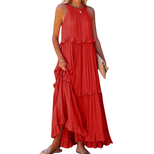 Frontwalk Maxi Dresses for Women Loose Fit Summer Beach Dresses