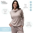 thumbnail image 3 of Hello Mello CuddleBlend Lounge Top Long Sleeve Relaxed Fit Turtleneck, Pink Small (Women's), 3 of 9