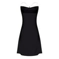 thumbnail image 5 of Usmixi Formal Dresses for Women Cocktail Party Prom Sexy Slim Spaghetti Strap Mini Dresses Sleeveless V-Neck Solid 2023 Summer Short Dress Black XXL, 5 of 6