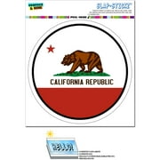 California Republic Flag - Circle SLAP-STICKZ(TM) Premium Sticker