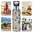 thumbnail image 7 of Yayeee 20oz Double Wall Stainless Steel Water Bottle with Flip Straw, Gray Acorns Pattern, 7 of 7