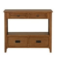 thumbnail image 4 of 36" Farmhouse Console Table, Narrow Entryway Sofa Table Buffet Sideboard with 4 Drawers and 1 Storage Shelf, Accent Storage Cabinet for Living Room Hallway Kitchen, Easy Assembly, Brown, 4 of 8