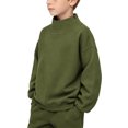 thumbnail image 4 of Jalioing Mock Neck Sweatshirt for Kids Casual Fashion Solid Color Long Sleeve Pullover Fall Winter Tops for Boys Girls, 4 of 9