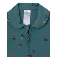 thumbnail image 2 of Modern Moments by Gerber Neutral Two-Way Zop Viscose Peter Pan Collar Sleep ´N Play Footed Pajamas, Sizes Newborn - 6/9 Months, 2 of 7