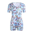 thumbnail image 3 of Combinaison Sexy pour Femmes Manches Courtes Col en V Profond Justaucorps Shorts Pyjama Tenue, 3 of 6