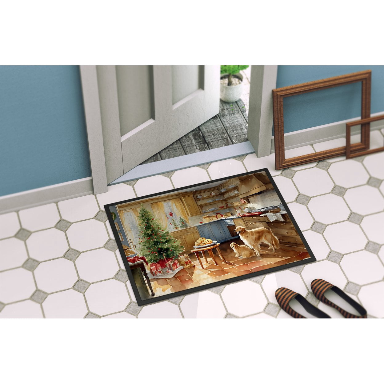 Carolines Treasures DAC3800MAT 18 x 27 in.  Golden Retriever Christmas Cookies Doormat