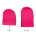 thumbnail image 2 of Empire Cove Knit Cuffed Beanie Hat Cap Warm Winter Men Women Soft Toboggan Hot Pink, 2 of 5