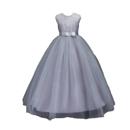 

QWERTYU Infant Baby Toddler Child Children Kids Summer Sundress for Girls Tulle Tutu Sleeveless Dress Embroidered Dresses 3Y-12Y