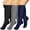 Black Gray Navy, variant on 3 Pairs Medical Sport Plus Size Compression Socks - 20-30mmHg Graduated Knee-High Support for Men & Women, Ideal for Soccer, Running, and Nurses