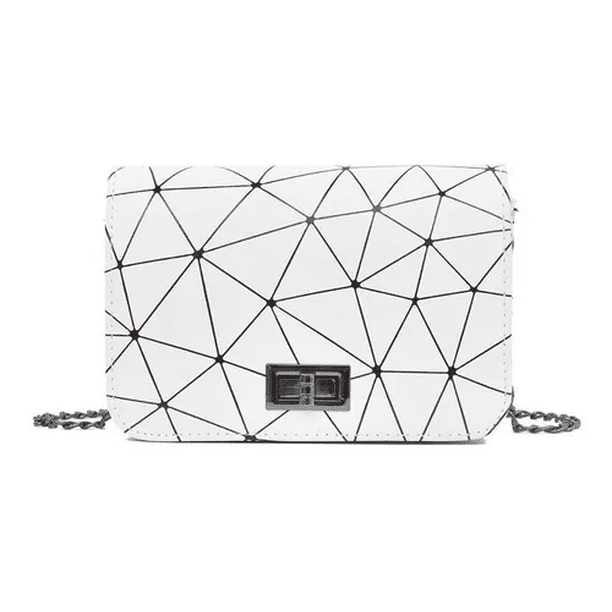 Bolsa Pequeñas Dama Geometrica De Bolso Blanca Malubero Longitud de la correa para el hombro: 100 CM