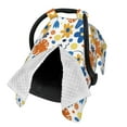 thumbnail image 2 of Honeii Flower print 2-in-1 baby car seat canopy doubles as a nursing cover, fitting both genders & measuring 39x27.5in, 2 of 7