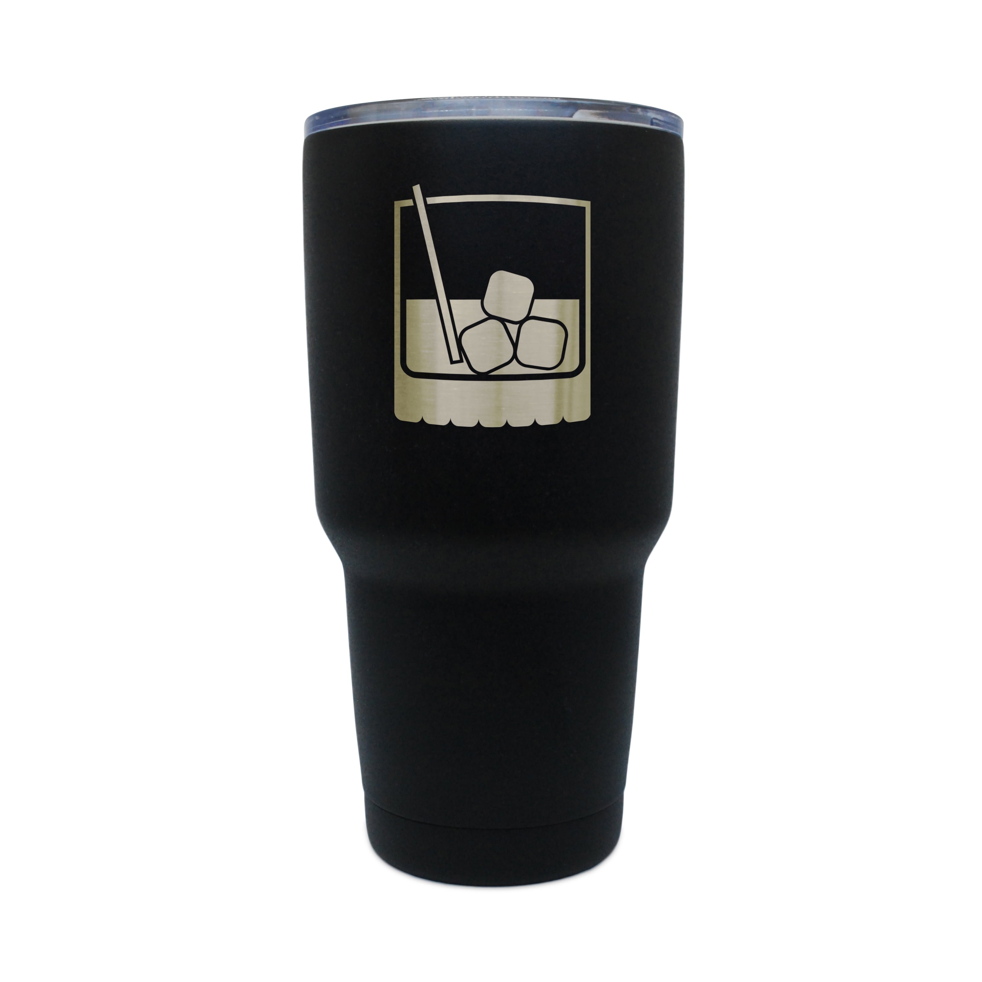 Cocktail Glass Black Stainless Steel Tumbler, 30 Oz Insulated Tumbler, Laser Etched In Usa by BigSpool Distributors