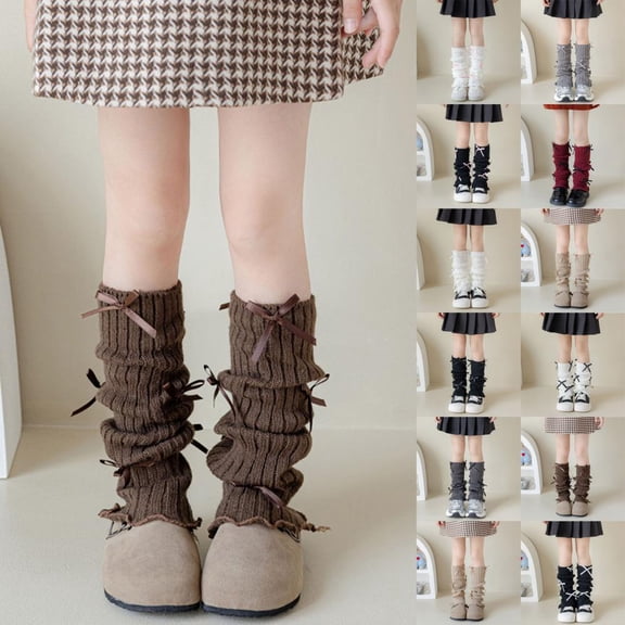 Bxsruta Children's Winter Fleece Socks with Pom-Poms, Thickened Warm Long Tube Leg Covers for Kids 3-15 Years, Fashionable Daily Wear