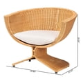 thumbnail image 3 of Pemberly Row Handwoven Natural Rattan Lounge Chair with Removable Cushion, 3 of 8