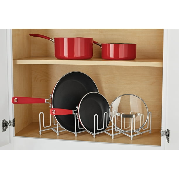Mainstays Expandable Pan & Lid Organizer, White