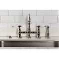 thumbnail image 3 of Kingston Brass KS3276BPLBS Bel-Air Two-Handle 4-Hole Deck Mount Bridge Kitchen Faucet with Brass Side Sprayer in Polished Nickel, 3 of 8