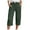 Dark Green, variant on vigerkar Cotton Linen Capri Pants for Women 2025 Summer Casual Plus Size Capris Wide Leg High Waisted Drawstring Pants Navy, L
