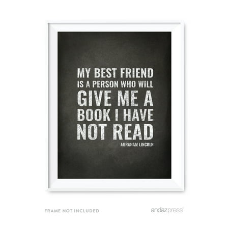 Andaz Press Library Wall Art, 8.5x11-inch My Best Friend is, Abraham Lincoln, 1-Pack