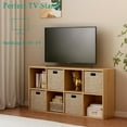 thumbnail image 6 of 8-Cube Storage Shelf Bookcase - Wooden 4-Tier Floor Standing Open Bookshelf for Home and Office, Display Cabinet, Oak, 6 of 16