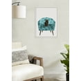 thumbnail image 6 of Kate and Laurel Sylvie 9 Teal Chair Framed Canvas Wall Art by Planet Cat, 18x24 White, Modern Simple Living Room Chair with Animal Art for Wall Decor, 6 of 7