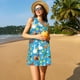 thumbnail image 3 of Fotbe Rooster And Chickens Vestido de Verano sin Mangas para Mujer – Vestido Midi Línea A, Estilo Camiseta Floral, Vestido Playero Casual y Fluido, 3 of 7