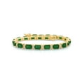thumbnail image 2 of 925 Emerald Cut Emerald with diamond Tennis Bracelet/ 14K Gold plated Emerald Bracelet/ Genuine Emerald Bracelet, women gift for her, 2 of 3