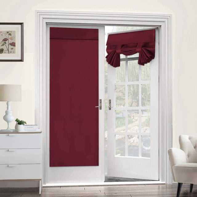 Cortina opaca para puertas francesas - Panel de cortina de vidrio opaco con aislamiento térmico para cortinas de puertas y ventanas, 26 x 68 pulgadas Xemadio WMZL-2039-12