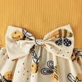 thumbnail image 5 of Glisme Girls Dresses Baby Long Sleeve Dress With Print Flutter Sleeves And Bow Detail Soft Casual Party Dress Yellow Sundress Size 6-9 Months, 5 of 6
