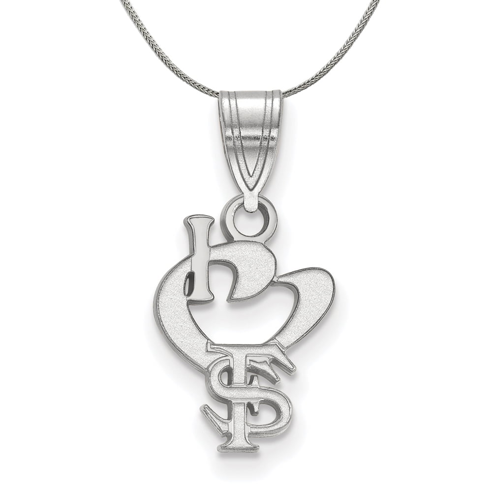 Black Bow Jewelry Company Sterling Silver Florida State Sm I Love Logo Pendant Necklace Walmart Com Walmart Com